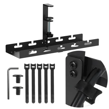 Maclean MC-105 B Under-Desk Cable Organizer, 5kg, Black