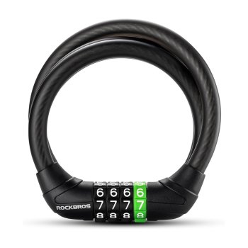 Rockbros 32120005001 Combination Bike Lock 115 cm, Black