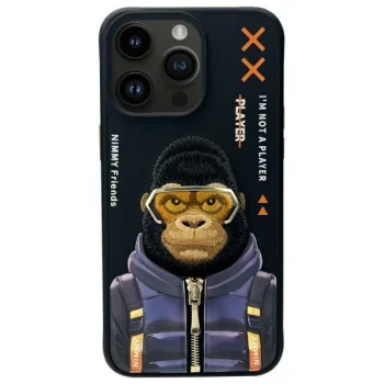 Nimmy Cool&Cute 2.0 Monkey Case for iPhone 15 Pro Max, Black