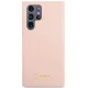 Guess Silicone Vintage Gold Logo Case for Samsung Galaxy S23 Ultra, Pink