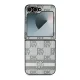 DKNY Checkered Pattern Printed Stripes Case for Samsung Galaxy Z Flip 6, Beige