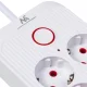 Maclean MCE391 W Power Strip, 6 Sockets, 4x USB, 1x USB-C, 2500W, 3m, White