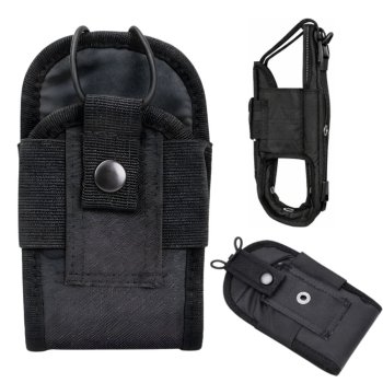 Walkie Talkie Holster Radio Pouch Belt Holder Case, Black