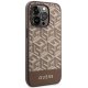 Guess iPhone 14 Pro Max Case GCube Stripes MagSafe, Brown
