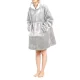 Warm hoodie blanket with hood and large pocket, grey