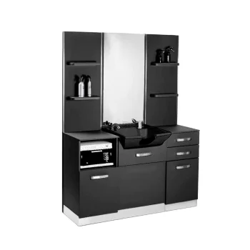 Hairdressing Station with Sink Gabbiano B085B, Black