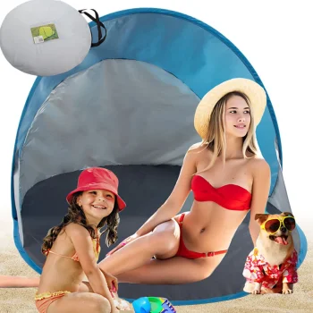 Pop-up Beach Tent with UV Protection, Blue-Grey