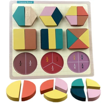 Bakalu Wooden Educational Math Fractions Puzzle KZ0987
