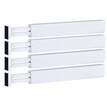 Adjustable Wooden Drawer Dividers 4-Pack Spring-Loaded, White