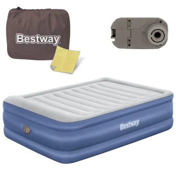 Bestway 67690 Double Air Mattress 203x152x61 cm with Built-in Electric Pump