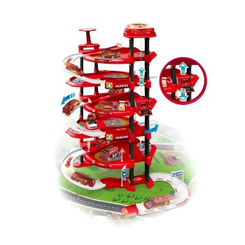 5 Level Fire Station Toy Garage Playset XXL with City Play Mat 82 Pieces