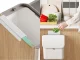 Hanging Trash Can with Lid 9L, White