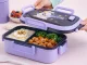 Lunchbox with Compartments and Cutlery, Purple