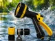 Garden Spray Gun with 10 Watering Modes and Connectors, Yellow/Black