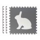 Large Kids Foam Puzzle Mat, White and Gray Animals, 6 pcs