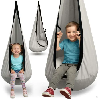 Kids Hanging Cocoon Swing Chair Neo-Sport, Grey
