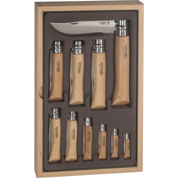 Opinel Traditional 10 Kabatas Nažu Kolekcijas Komplekts Koka Kastē
