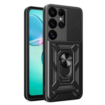 Samsung Galaxy S25 Ultra ( SM-S938 ) Armor Guard TPU Hybrid Camshield Case Cover, Black