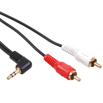 Угловой аудиокабель Maclean MCTV-825 3.5mm Mini Jack на 2RCA, 3м, Черный