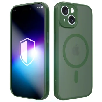 Dėklas 3mk Misty MagCase, skirtas iPhone 15, MagSafe, žalias