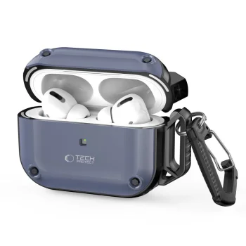 Tech-Protect Rough Hook Case for Apple AirPods Pro 1 / 2 with Carabiner, Blue