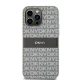 DKNY iPhone 14 Pro Max Case Leather Mono Stripe & Metal Logo, Beige