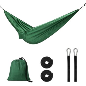 Portable Camping Hammock for Travel 260 cm 120 kg with Carry Bag, Green