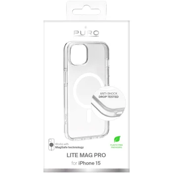 Puro iPhone 15 Case Lite Mag Pro MagSafe, Transparent