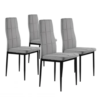 ModernHome Upholstered Dining Chairs Set, 4 pcs, Grey