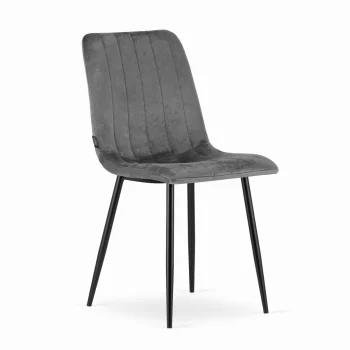 Leobert Upholstered Chairs, 4 pcs, Dark Grey Velvet