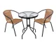 Multigarden Garden Table, 60 cm, Tempered Glass, Black