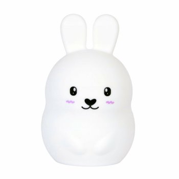 Kids Silicone LED Bunny Night Light with Remote and USB, white