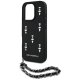 Karl Lagerfeld Saffiano Crystals w/Chain vāciņš iPhone 16 Pro, Melns
