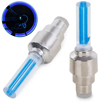 Glowing LED Valve Caps with Motion Sensor, Blue, 2 pcs