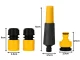 Garden Hose Spray Gun with Connectors, Yellow-Black