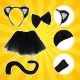 Kruzzel Kids Cat Costume for Girls, 4-Piece Set 26518, Black