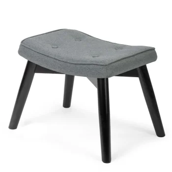 Scandinavian Upholstered Footstool Norse Sofotel, Dark Grey