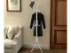 Standing Clothes Rack and Coat Hanger, 174cm, White