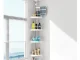 Telescopic Corner Bathroom Shelf, 4 Tiers, White