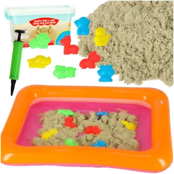 Inflatable Sandbox, Kinetic Sand, 1 kg, Beige