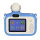 Kids digital camera with 32GB card, astronaut design, blue