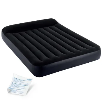 Intex 64143 Double Air Mattress with Velour Surface, 203x152 cm, Blue
