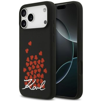 Karl Lagerfeld Silicone Heart Sign Logo MagSafe Phone Case Cover iPhone 17 Pro Max - Black