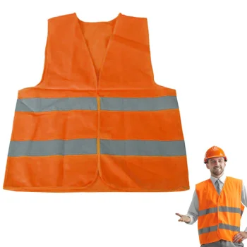 High Visibility Safety Vest XXL for Roadside Emergencies, Orange