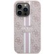 Guess 4G Printed Stripes MagSafe Case for iPhone 15 Pro, Pink