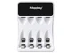Maxday C704Y4 AA/AAA Battery Charger with LCD Display and USB-C, White