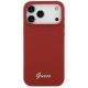 Guess Silicone Script Metal Logo MagSafe Phone Case Cover iPhone 17 Pro Max - Red
