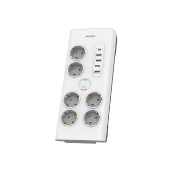 Philips SPN7060WA/58 Surge Protector Power Strip 6 Sockets + 5xUSB 2m White