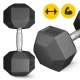 Plieninis svarmuo 4FIZJO HEX 27,5 kg, juodas (1 vnt.)
