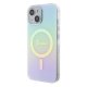 Apple iPhone 15 6.1\'\' Guess IML Iridescent MagSafe Case Cover (GUHMP15SHITSQ), Turquoise | Чехол Кейс...